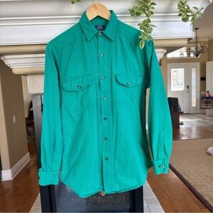 90s Gap Green Stripe Oversized Button Down Shirt Small